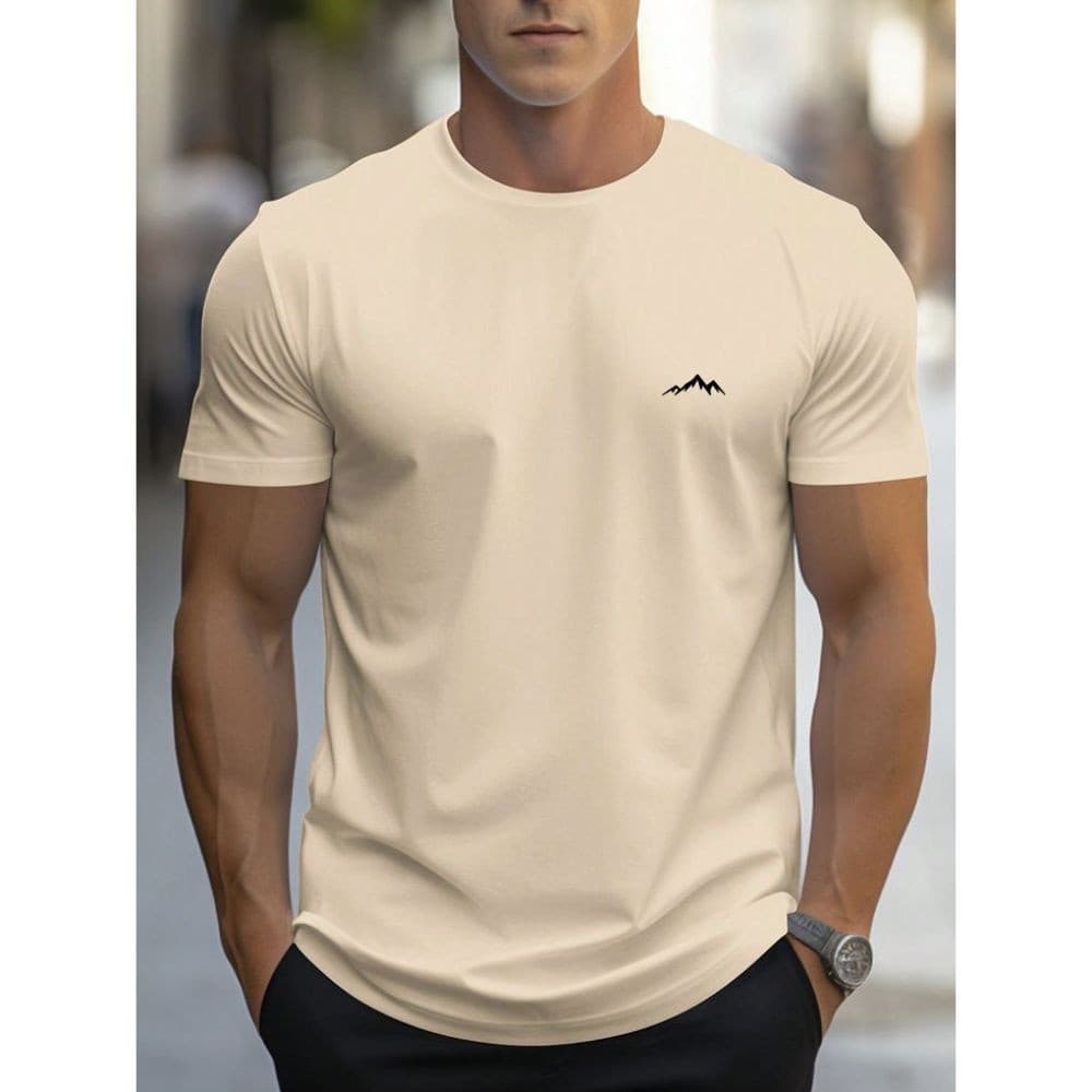 Camisetas Masculinas Estampada Montanha  Algodão Premium Fio 30.1, Casual e Confortáveis
