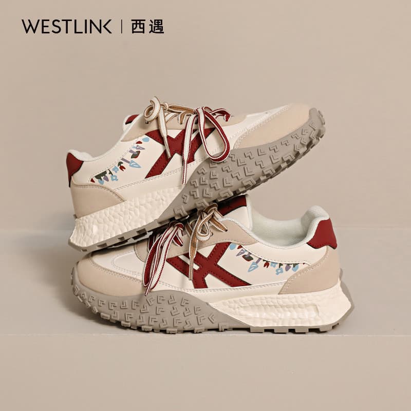Western Meet sapatos de treinamento alemão de sola grossa feminino 2026 novo estilo outono tênis planos de venda quente