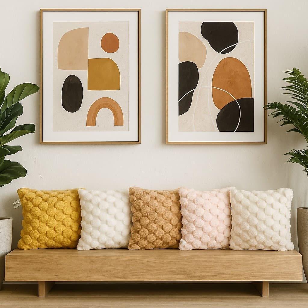 Capa de Almofada com Textura em Relevo Tipo Colmeia 45x45, Super Macia e Confortável, Perfeita para Sofá e Cama