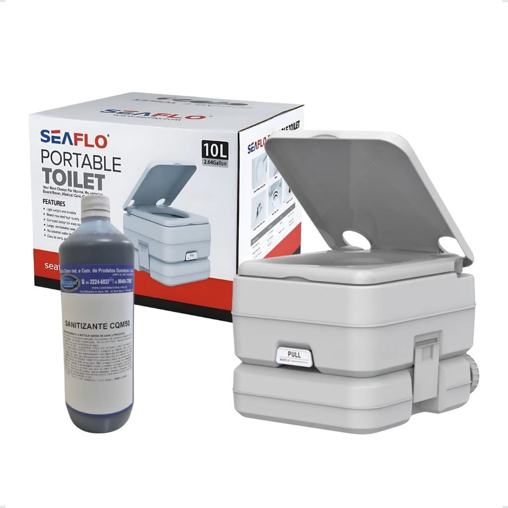 Kit Vaso Sanitário Portátil 10 Litros  Seaflo + Sanitizante