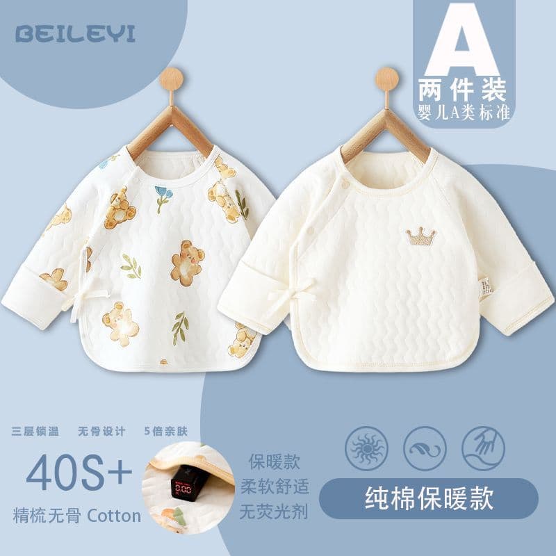 Recém-nascido meia volta roupas primavera outono inverno estilo 0-3 meses bebê recém-nascido quente topo acolchoado roup