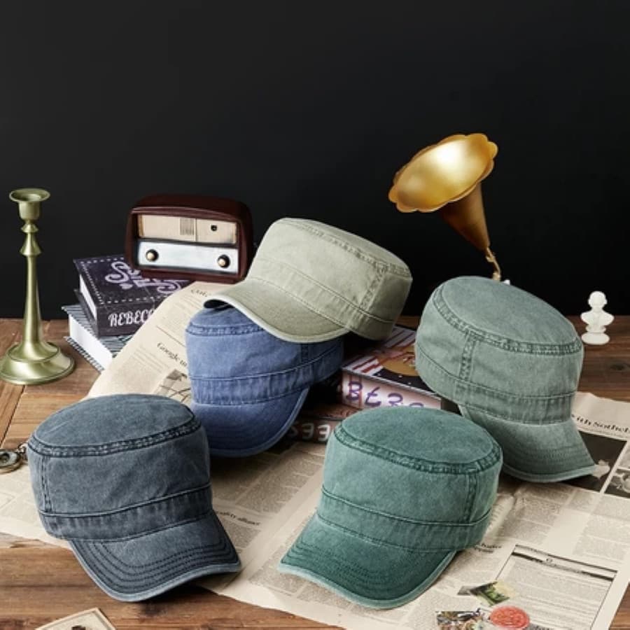 Boné Quepe Masculino Estilo Militar Liso Ajustável Fivela