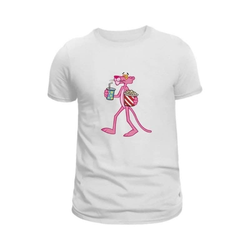 camisa unissex pantera cor de rosa desenho100% algodão