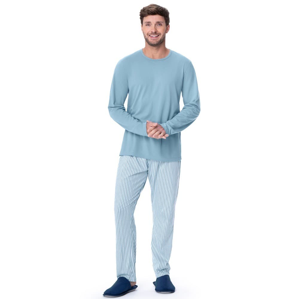 PIJAMA CAMISETA MANGA LONGA COM DECOTE REDONDO E CALCA - zee rucci