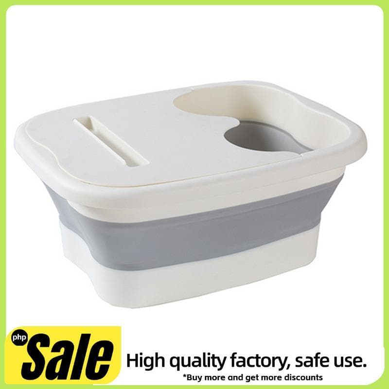 Spa Footbath Massagem Balde De Imersão Bacia Dobrável Casa Banho Pé Banheira Pedicure Sauna Branco