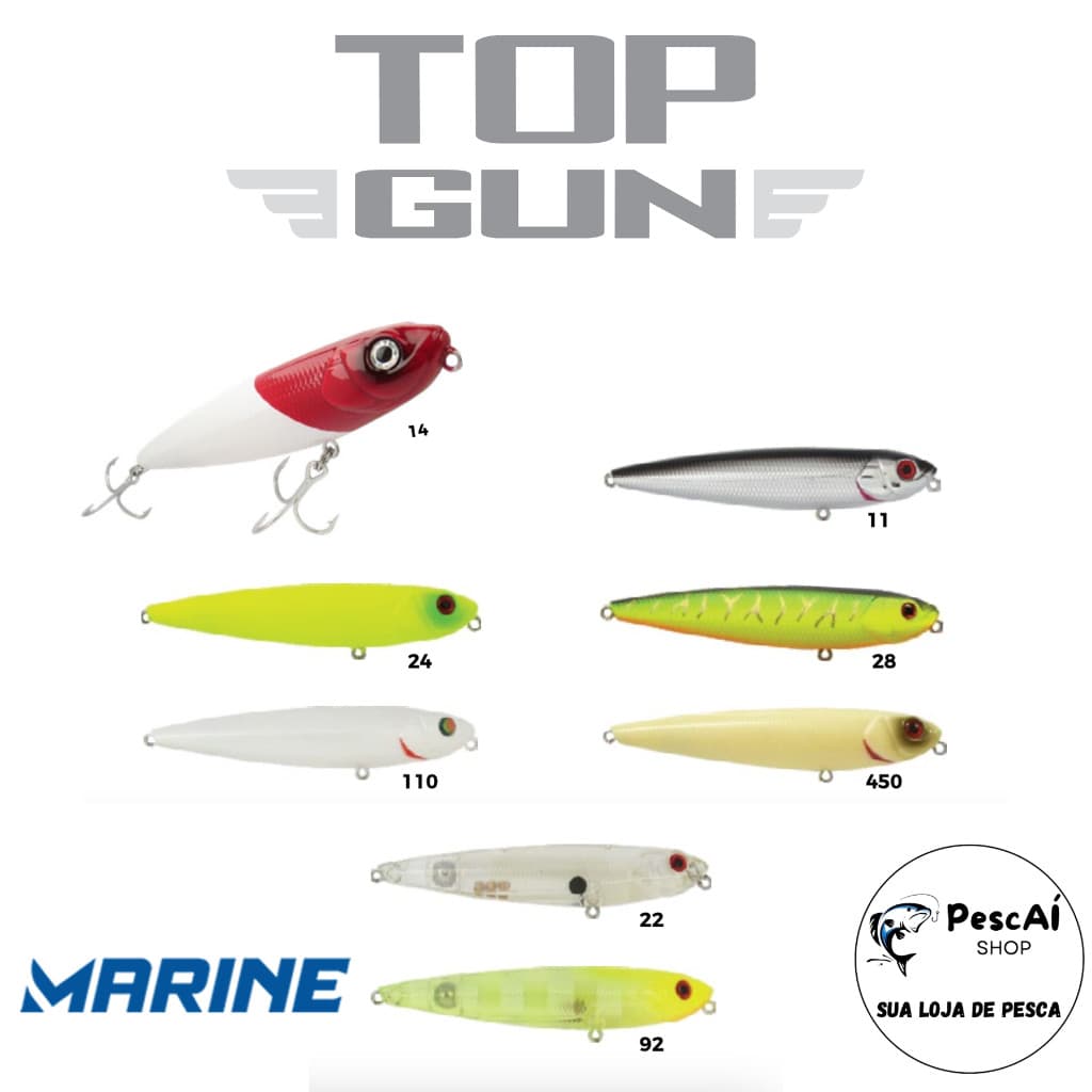 Isca Artificial - Marine Sports - Top Gun 80 - Superfície - Floating - 8 cm - 8 g - Tucunaré