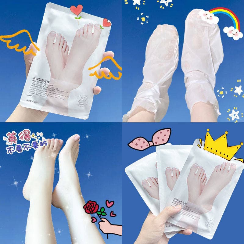 Máscara para pés com leite de cabra, hidratante, hidratante, esfoliante, calos, máscara para os pés, cuidados com o calc