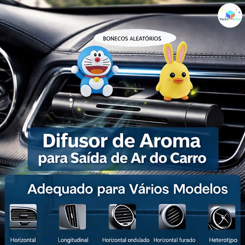 Clipe de Aromaterapia para Carro - Aromatizador para Ar Condicionado, Perfume e Purificador de Ar