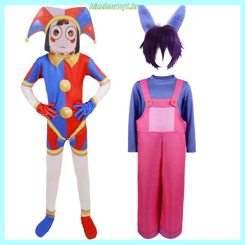 O Incrível Circo Digital Pomni Cosplay Vestuário Fantasia De Carnaval 2024 Princesa Vestido De Festa De Halloween Fato