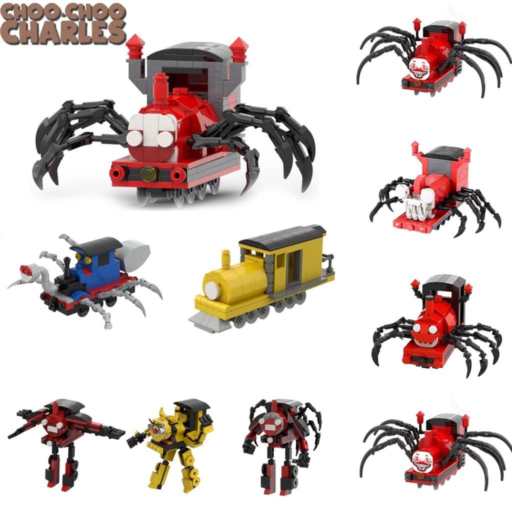 280pcs Choo-Charles Trem Aranha Monstro Azul Bloco De Construção Kid Horror Toy