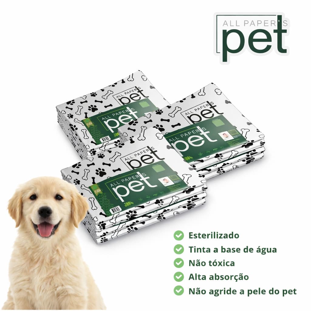 Jornal para Cachorro 62x58 cm Folhas Higiênicas para Xixi de Pets Treinamento Canino