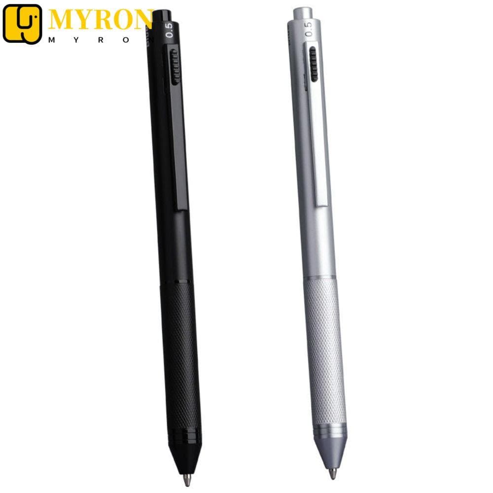 Caneta Multifuncional MYRON1 , De Detecção De Gravidade Tipo Prensa De Metal , Tinta De 3 Cores 4 Em 1 Neutra