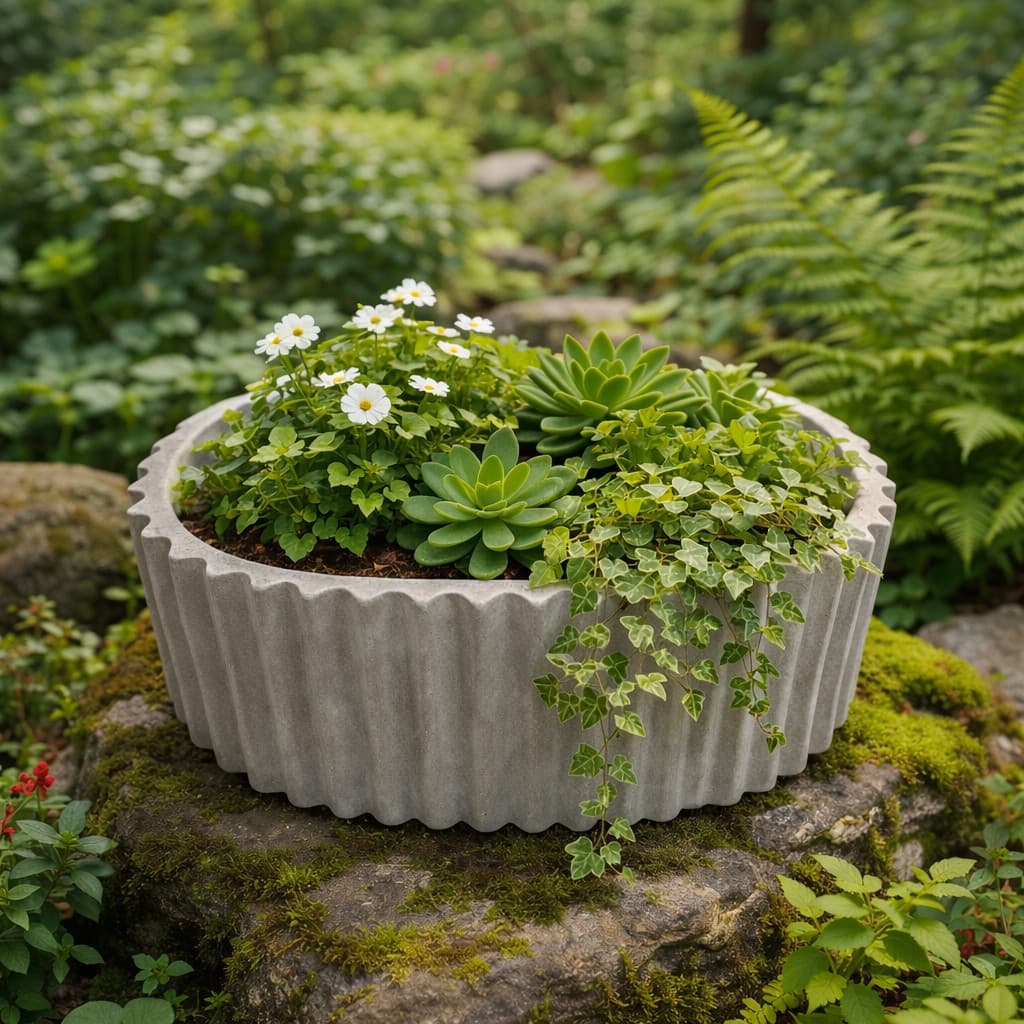 Vaso Decorativo de Concreto para Jardim, Varanda e Área Externa
