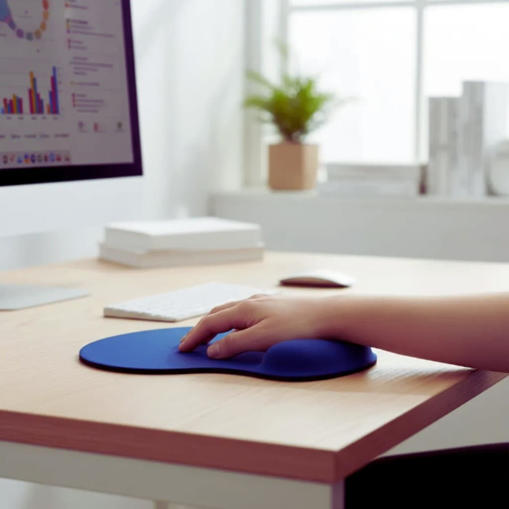 Mouse pad com apoio em gel azul Smart SC0061