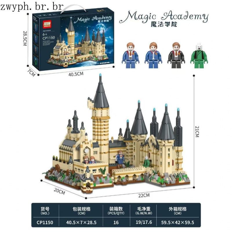 1000-5000 peças de blocos de montar do Castelo de Hogwarts com caixa, compatíveis com mini blocos de montar Lego Harry P