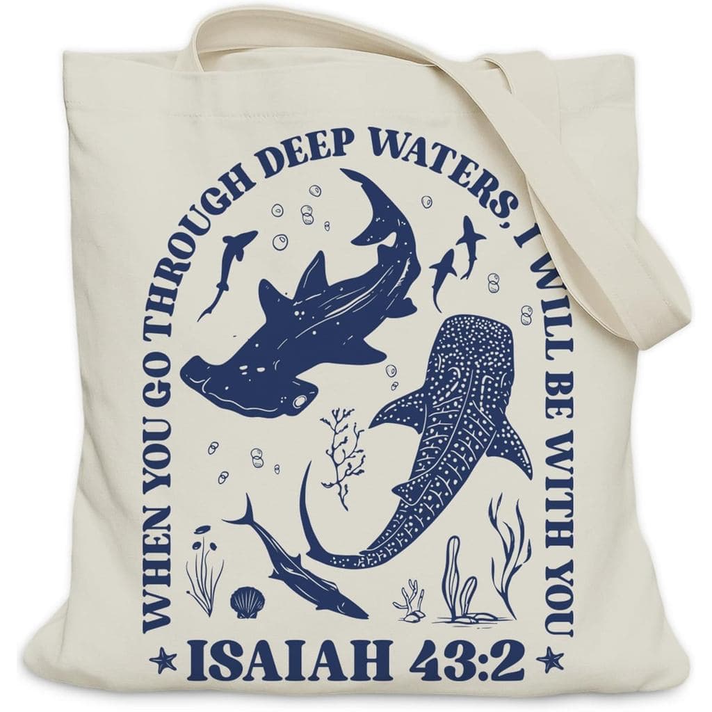 Bolsa Estética para Presentes Cristãos para Igreja, Bolsa com Tema de Tubarões e Baleias para Amantes de Tubarões