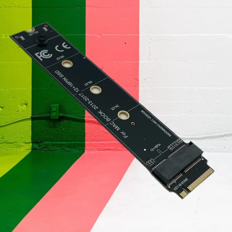 NOVO Adaptador de SSD para Macbook 22110 para 2013 2014 2015 2017 A1465 A1466 12+6Pin SSD para M2 KEY-M NVME Riser Card