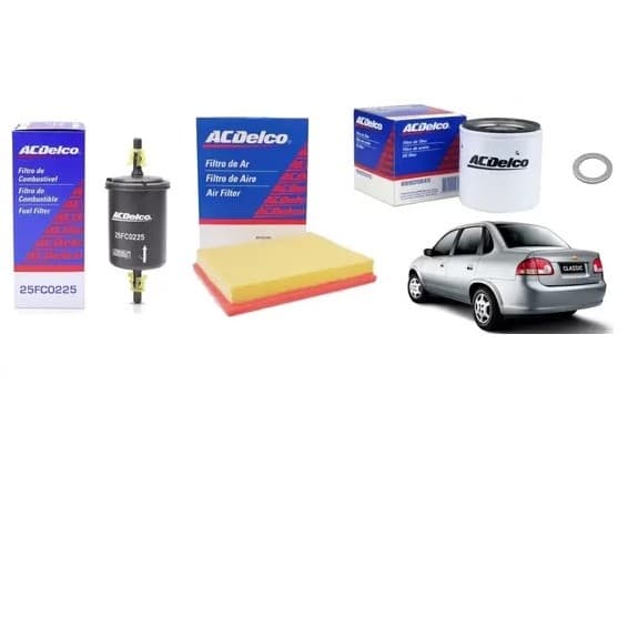 Kit Filtro, Ar, Combustível e  Óleo Original Corsa 1.0 1.4 1.6 ACDELCO