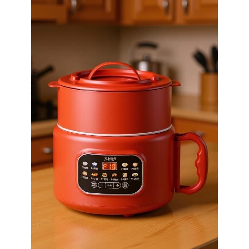 Novo estilo forro de titânio 2L dobrável panela de arroz fogão elétrico pequeno doméstico Mini cozinhar integrado multif
