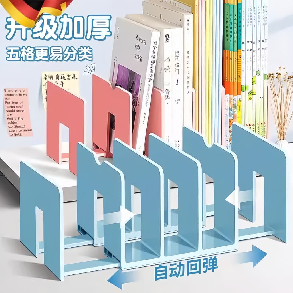 Estante retrátil estante de mesa defletor clipe de livro fixo rack de armazenamento de livros estudante acrílico estante