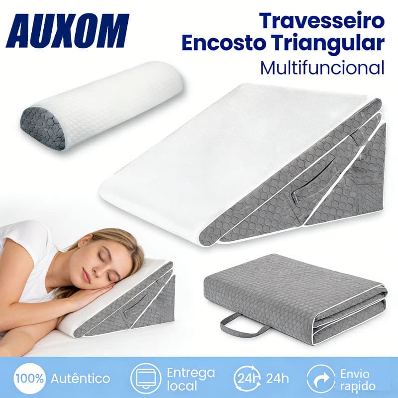 Travesseiro Anti Refluxo Pós Cirúrgico Encosto Triangular Ortopédico Ajustável