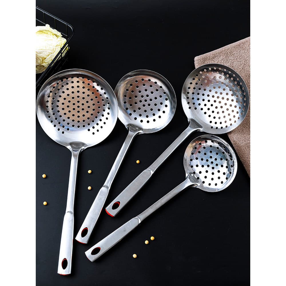 Coador bolinhos de pesca domésticos macarrão de pesca fritar malha cozinha especial colher de filtro de aço inoxidável g