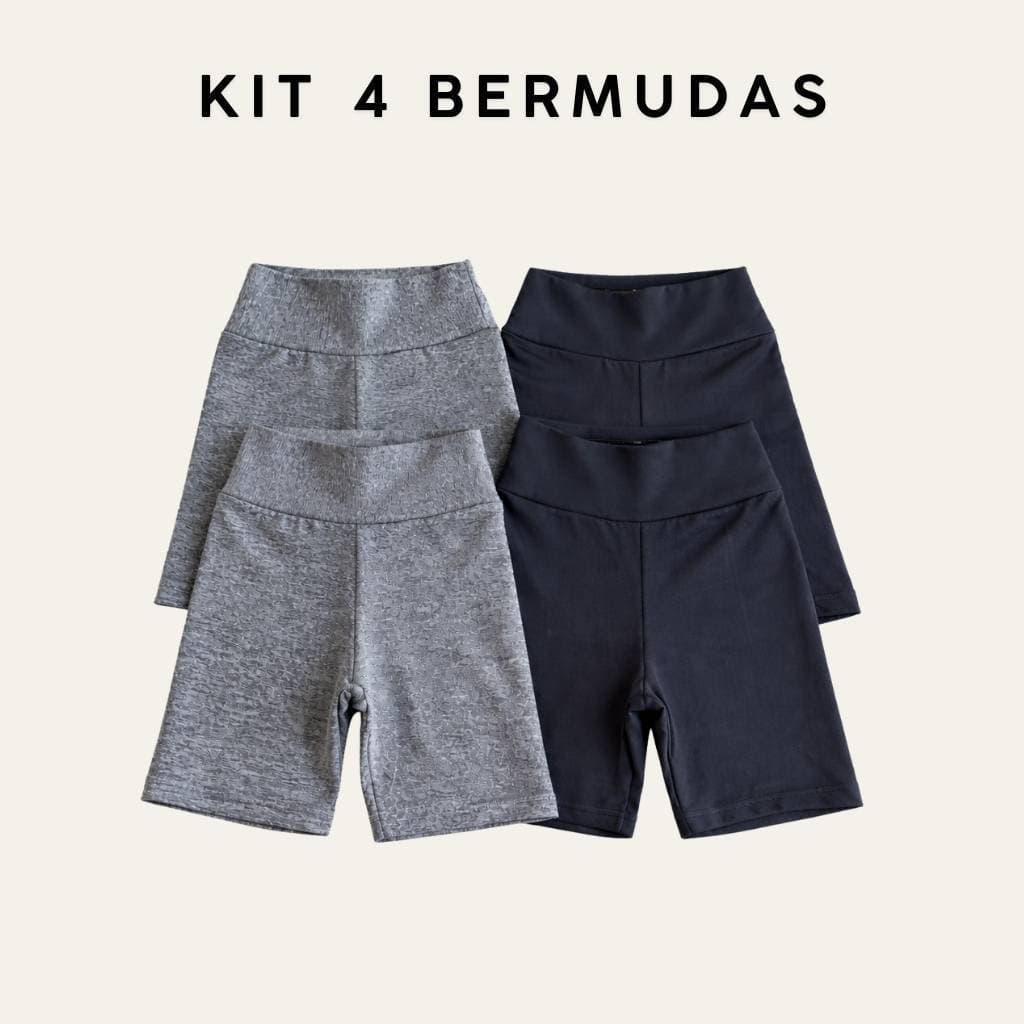 Kit 4 Shorts Ciclista liso Infantil Juvenil Feminino Suplex  Tam 2 ao 12