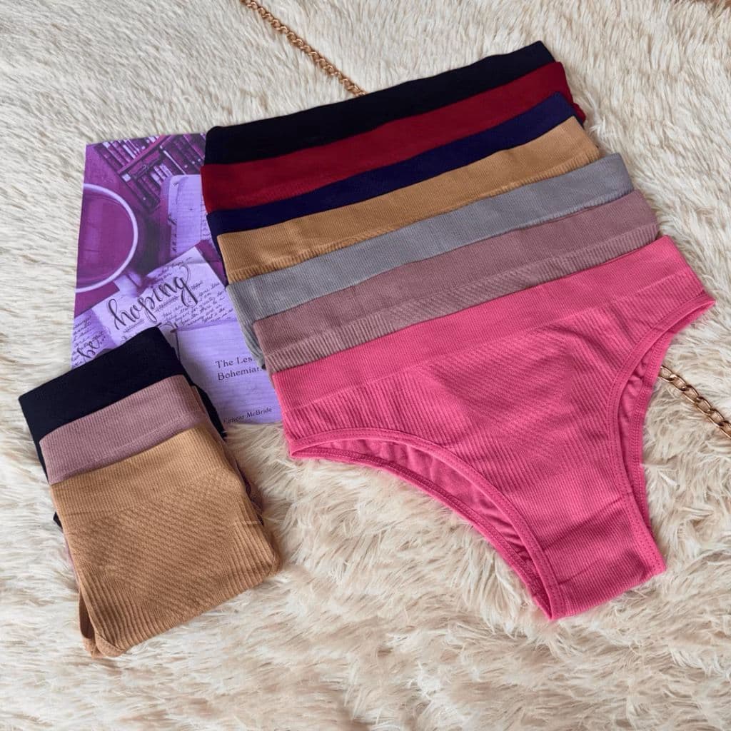 Kit 5 Calcinhas Canelada IMPORTADA Tanga Básica Conforto