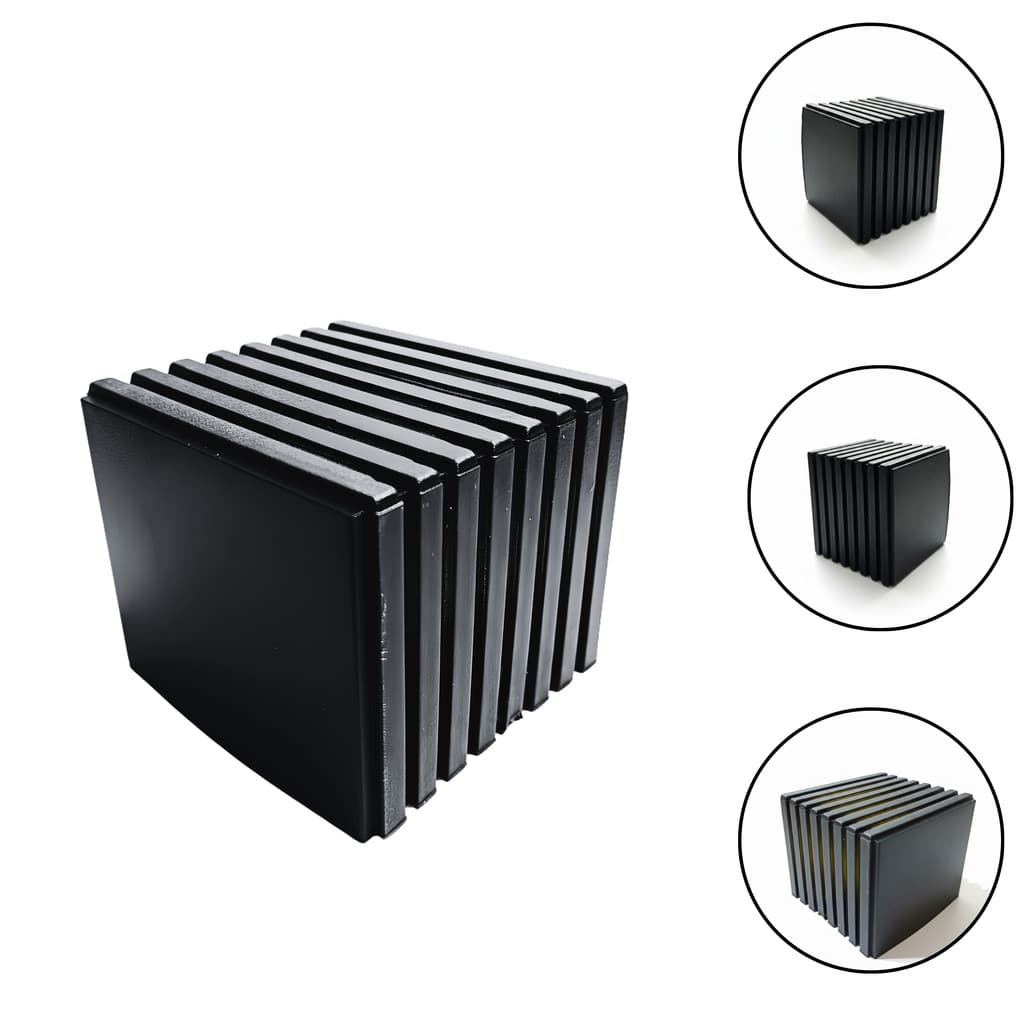 04 Ponteira Externa Em Pvc 60x60 Mm P/ Equipamentos Fitness