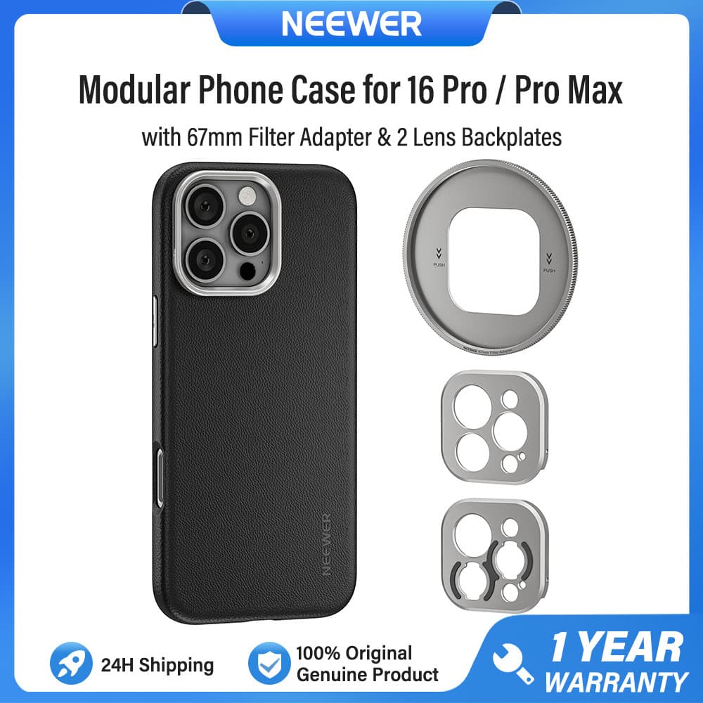 NEEWER Capa De Telefone Para iPhone 16 Pro/Max , Com Placas Traseiras Modulares Adaptador De Filtro De 67 Mm , Montagem