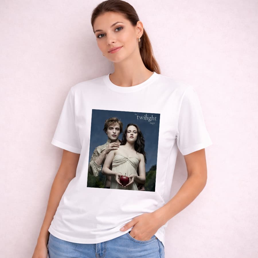 Camiseta Filme Saga Romance Vampiros Estampa Casal Casual Básica Tshirt Twilight