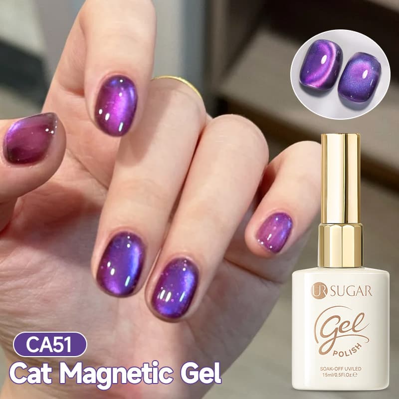 UR Açúcar 15ml Brilhante Glitter Uva Roxo CatEye Gel Magnético Esmalte Semi Permanente UV Embeber Manicure DIY Salão De