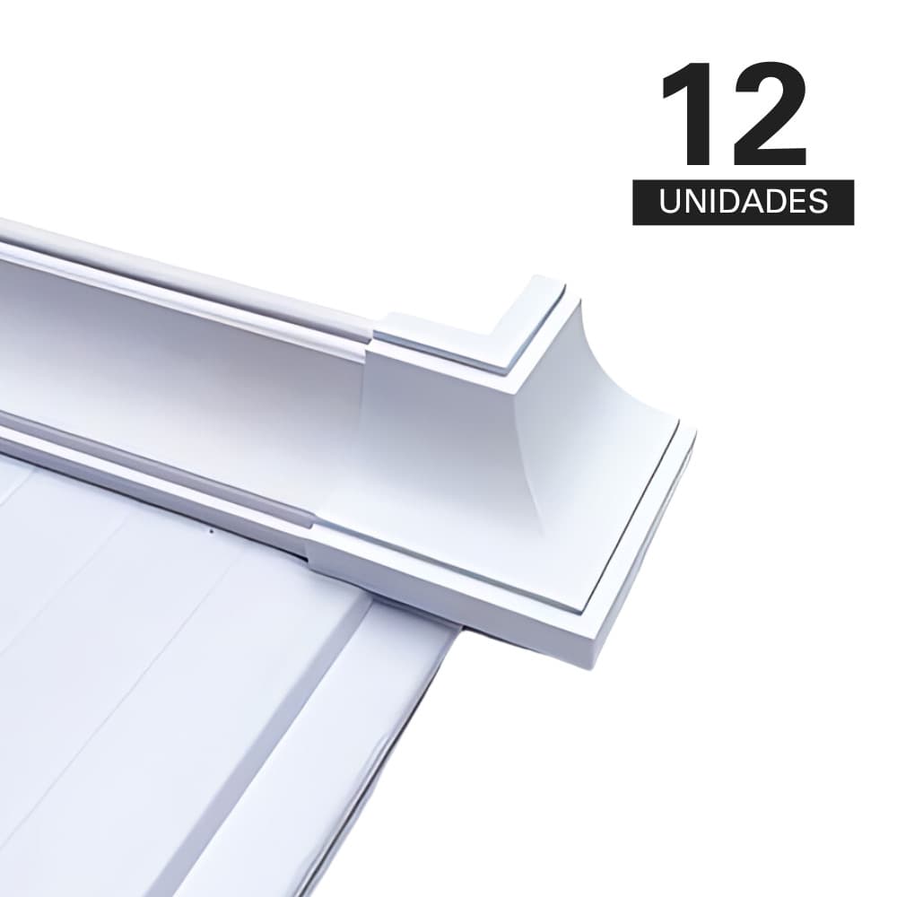 Cantoneira Canto Cantinho Interno Pvc Roda Forro 12 Un Branco 28 Classico Acabamento Moldura Construção Estética Parede