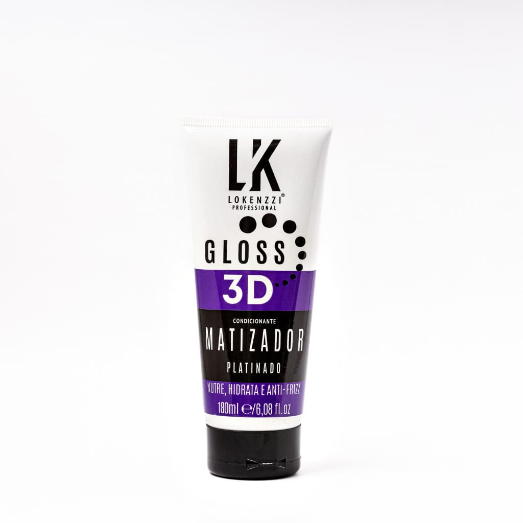 Gloss 3D Matizador Platinado 180ml Matizador Profissional Anti Amarelado Efeito Platinado Brilho Intenso Hidratação