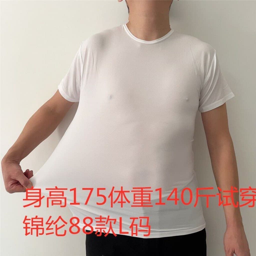 Comércio exterior japonês único masculino verão estilo fino de secagem rápida fundo meia manga redonda com decote em V f
