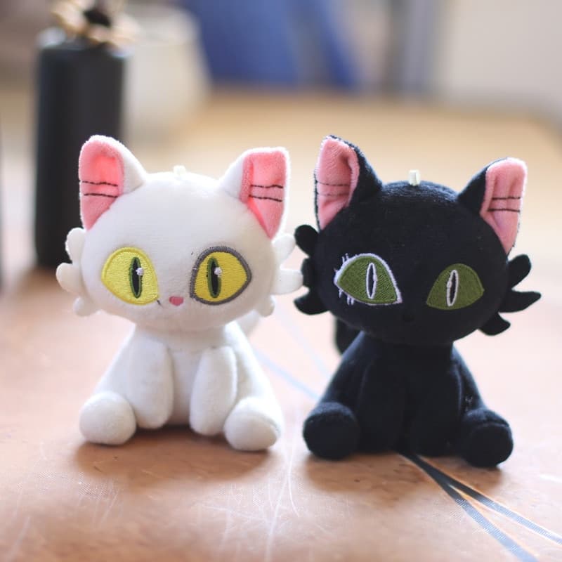 SQ5 Suzume no Tojimari Daijin Bonecas De Pelúcia Presente Para Meninas Saco Pingente Branco Preto Gato Brinquedos