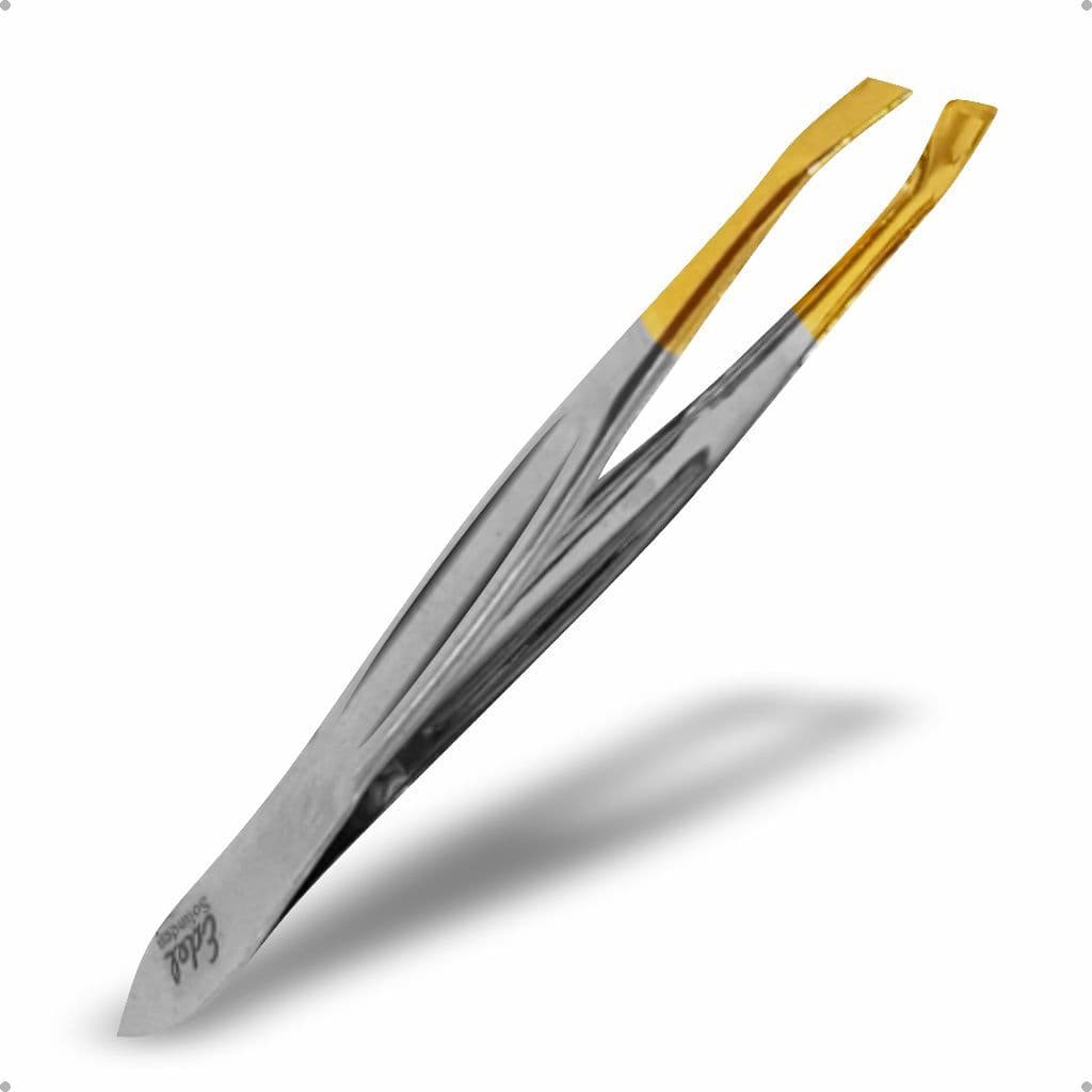 Pinça Para Sobrancelha Depilação Canelada Ponta Oblíqua Inox 9cm Edel Solingen 2311.303 Profissional
