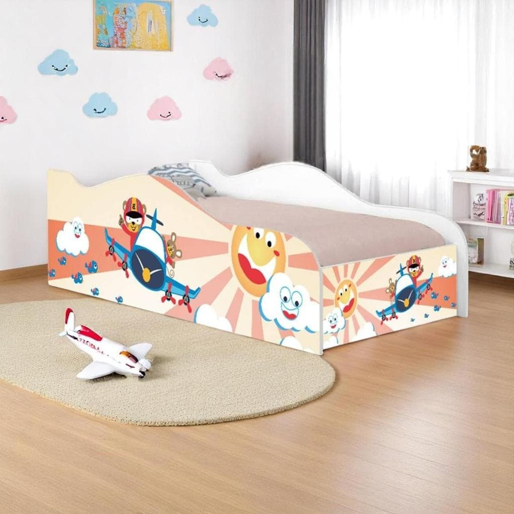Cama Carro Fun Adesivada Patrulha Ursinhos Solteiro