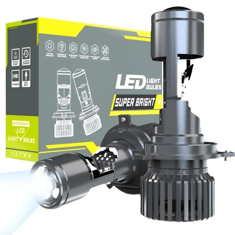Par Ultra Led Lampada Mini Projetor H4 Canhão 200w 30000lm H4 Branco Branco-neutro