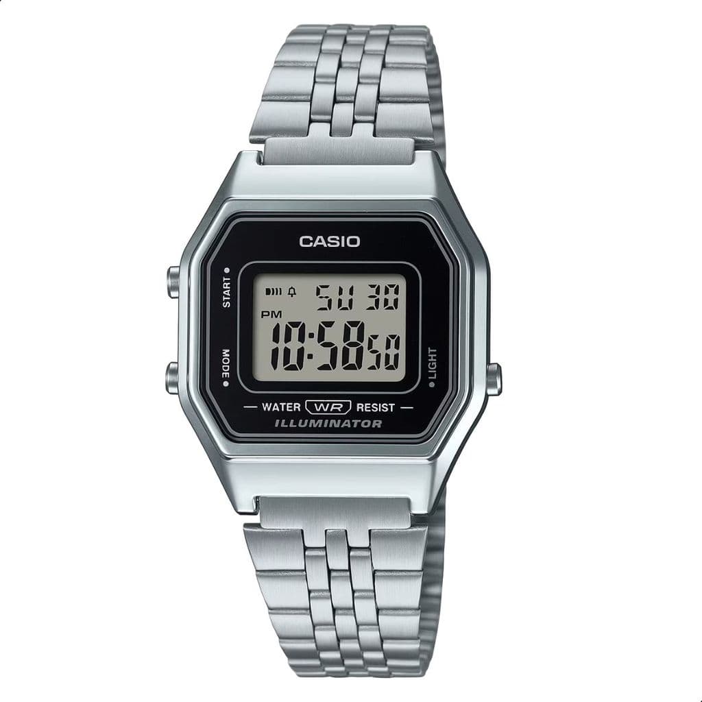Relógio de Pulso Casio Feminino  Preto Vintage Digital  LA680WA-1DF  Relógio Digital Original
