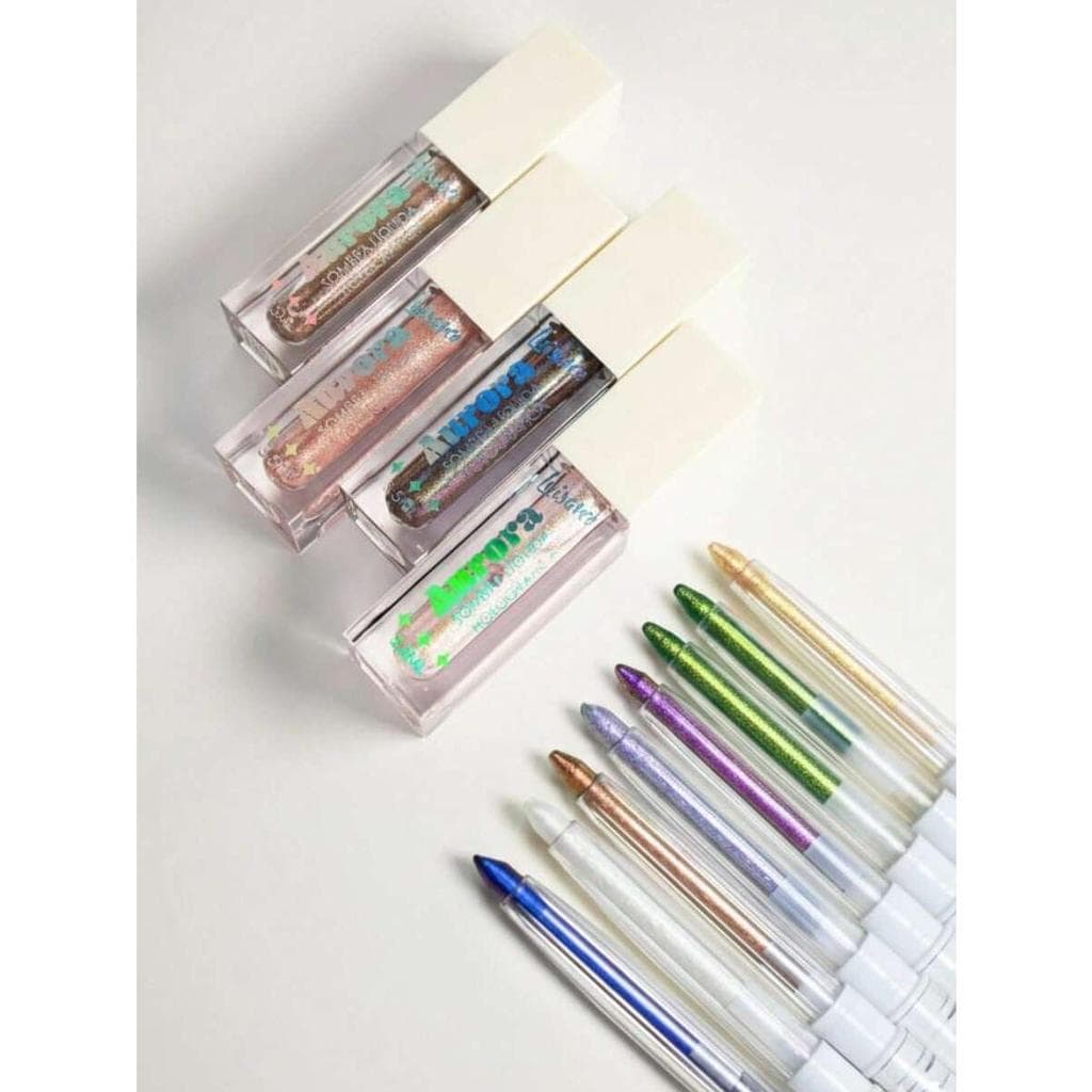 Kit Lápis e Sombra Líquida Holográfica - Linha Aurora de Luisance