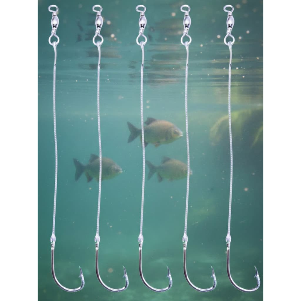 Kit 5 Anzol Encastorado Flexivel Girador 12147 4/0 10cm