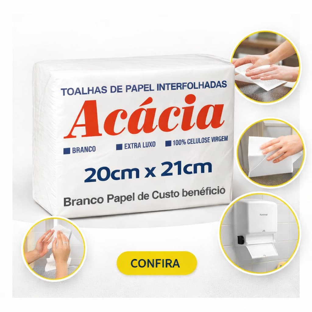 PapelToalha para secar as mãos 20x21Acacia