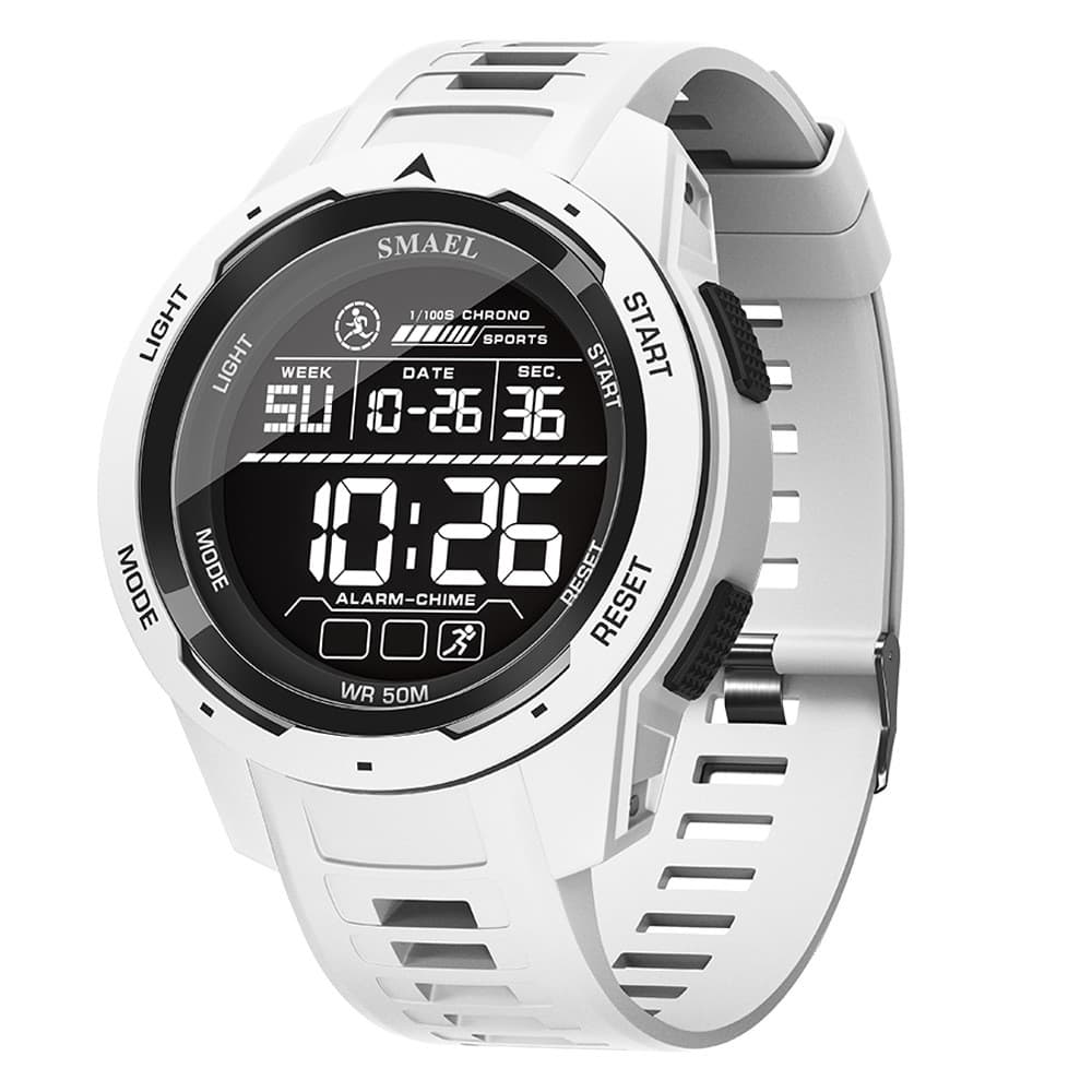 SMAEL Casual simples relógio eletrônico LED luminoso relógio esportivo masculino à prova dwaterproof água despertador mu