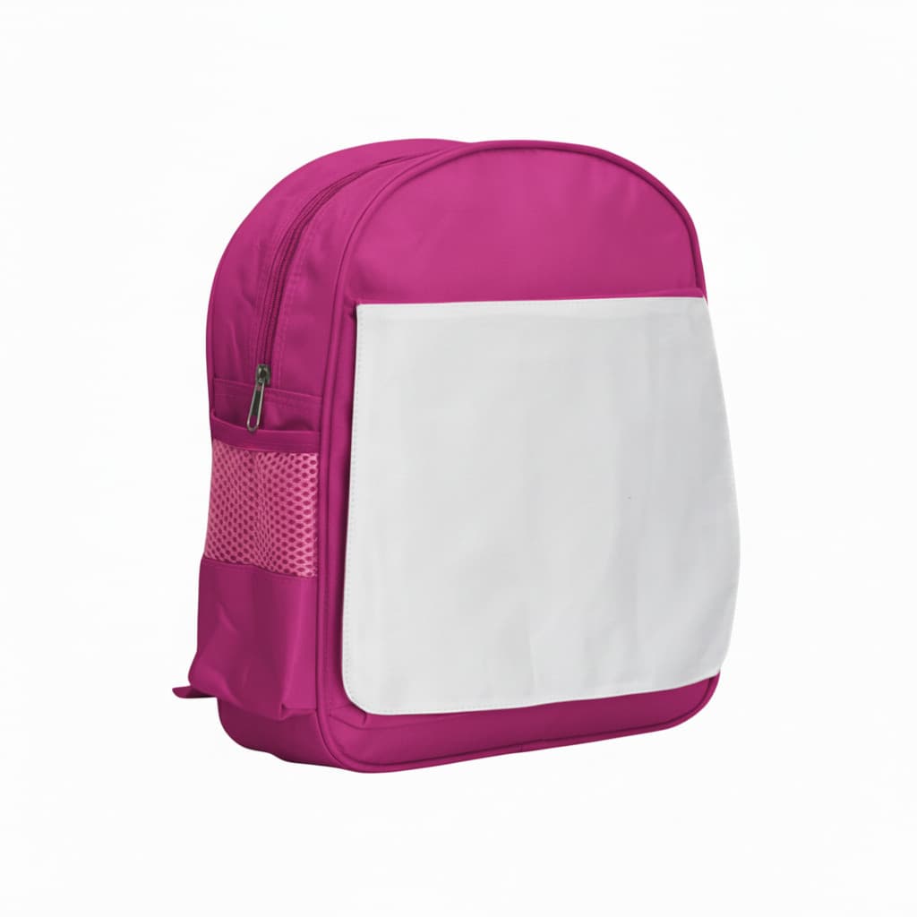 Mochila Infantil Pink de Poliéster para Sublimação - 27x31cm