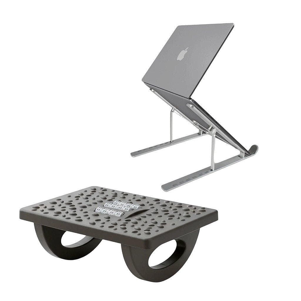 Kit Escritório e Home Office - Apoio para Pés Ergonômico + Suporte Notebook - Gshield