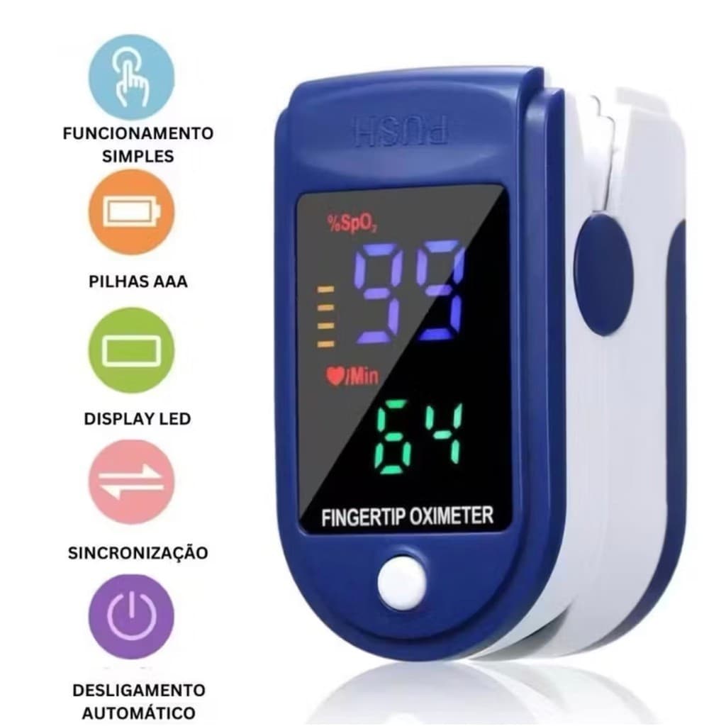 Oxímetro Dedo Pulso Digital Batimento Cardíaco Monitor De Frequência