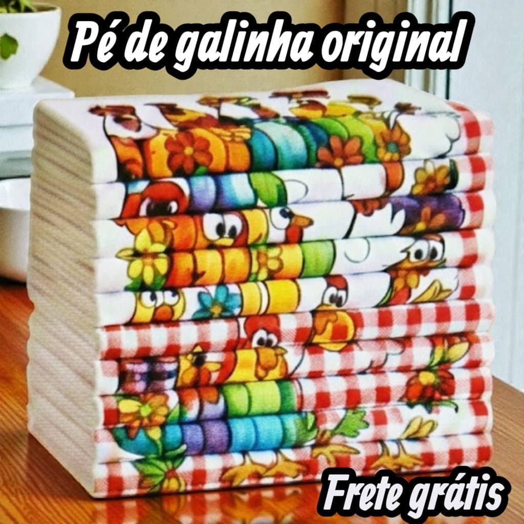 Pano de Prato Pé de Galinha 100% algodão Grosso Estampado Premiun Original Itatex Grande