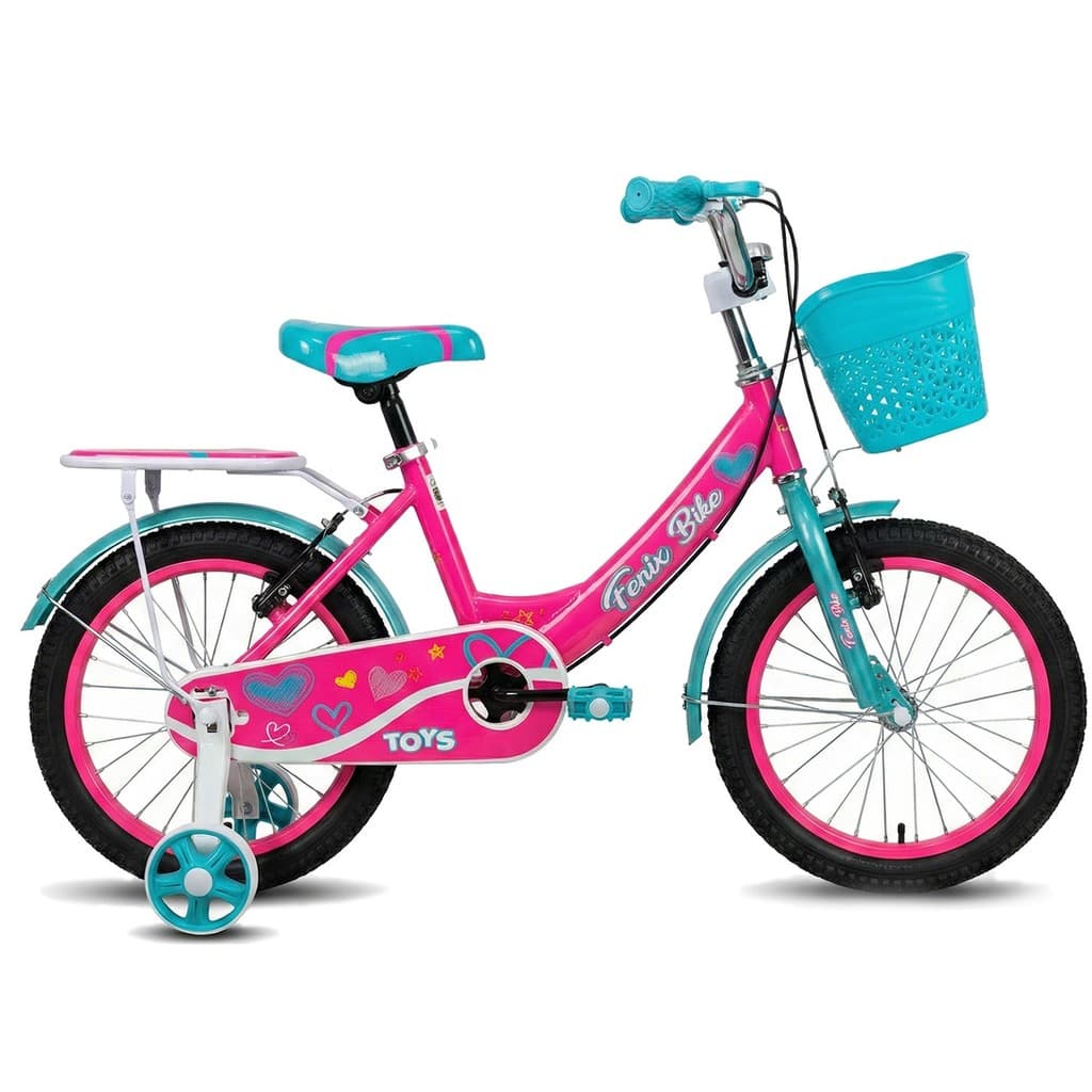 Bike Aro 16 Rosa Infantil Retrô Com Campainha Cestinha Frontal Para Meninas - Toys