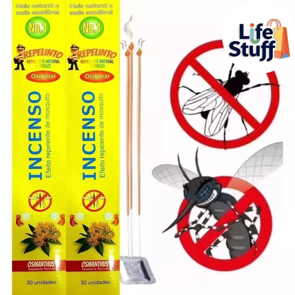 Kit 90 palitos Incenso repelente natural anti mosquito matar mosquito e mosquito killer